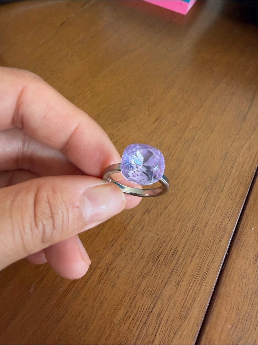 Swarovski Silver Ring with Lavender Gemstone
